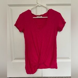 BUNDLE: Express Women's Size Small Twist Front Tee: Pink and White